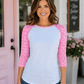 ILTEX Apparel Women's Clothing White/Pink / Small Lace Sleeves Top