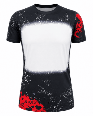 ILTEX Apparel Women's Clothing 'XOXO' Black Red Valentine Blank Faux Bleached Top