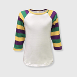 ILTEX T-Shirts Kids Clothing Mardi Gras Striped White Top Kids