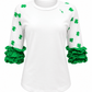 ILTEX T-Shirts Ruffle Raglan St. Patricks White Shamrock Ruffle Top Kids